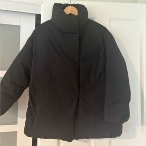 Women’s Mango black puffer jacket high neck